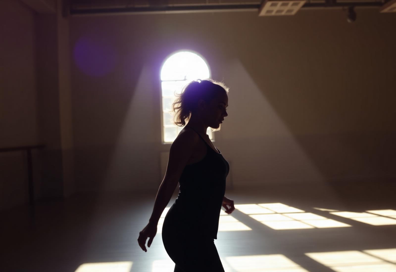 Artist in a sunlit rehearsal studio